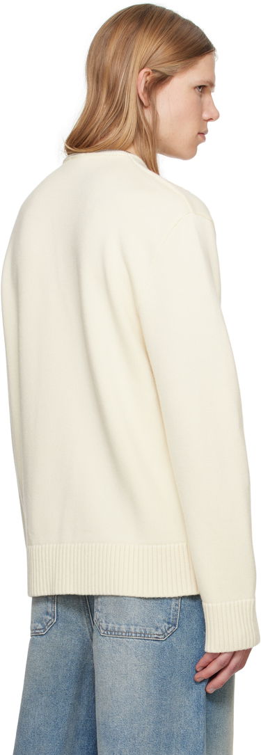 Sweater Courrèges Zipped Wool Sweater Vit | 324MPU179FI0036, 2