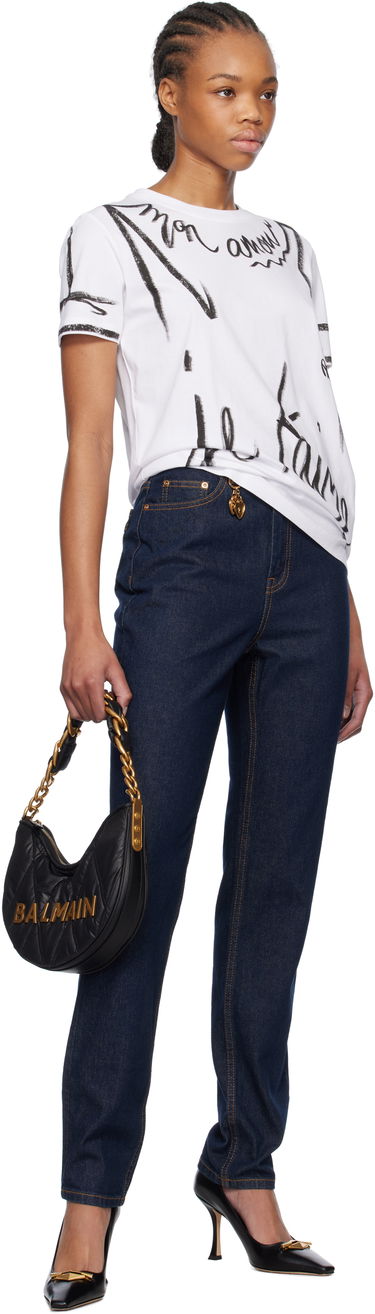 T-shirt Balmain Balmain Short-Sleeved 'Je T'aime' T-Shirt Vit | EF1EF000GE35, 3