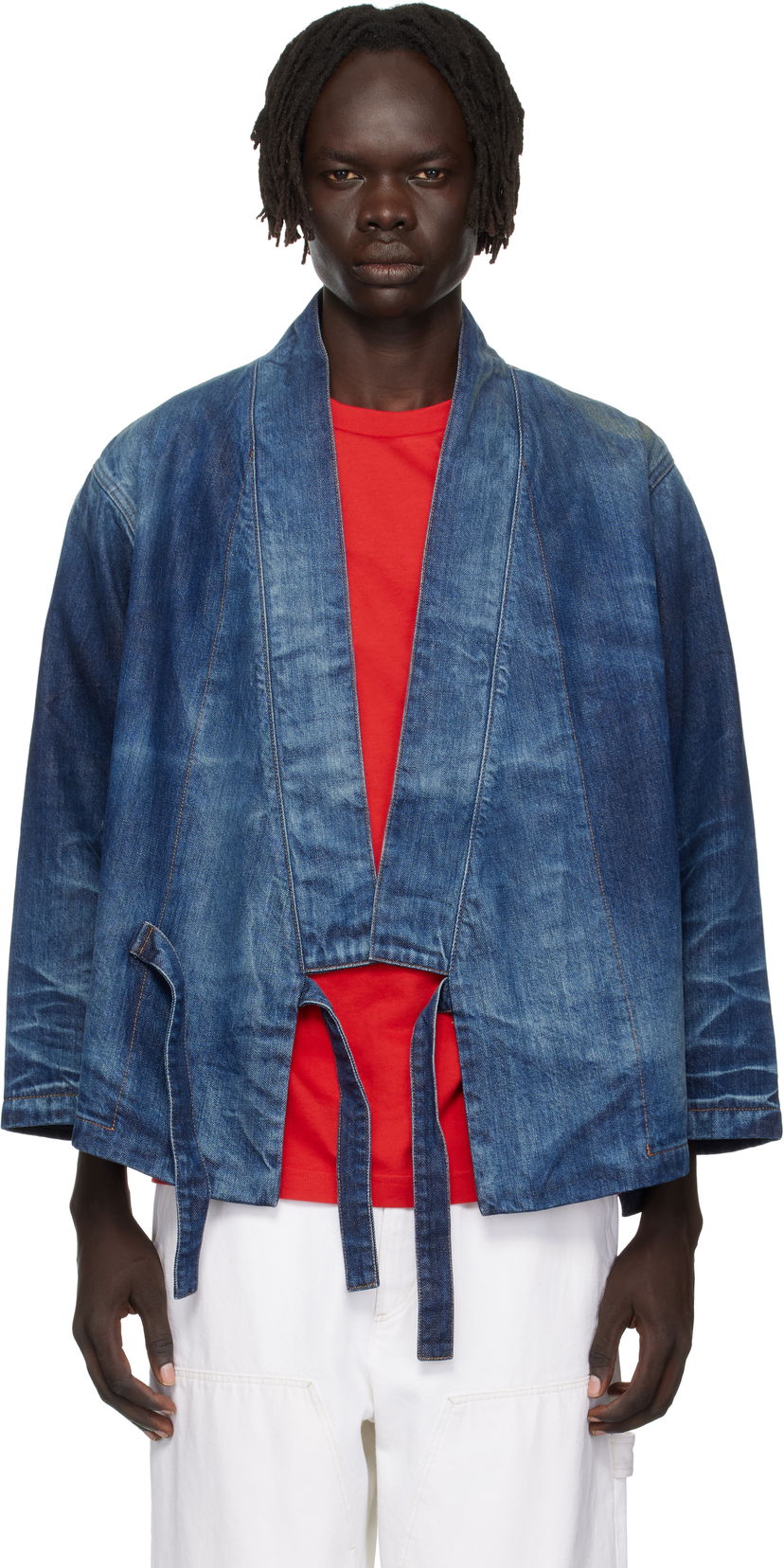 Jacka KENZO Kenzo Paris Kimono Denim Jacket Blå | FF65DV1466I7