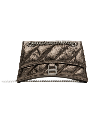 Axelväska Balenciaga Small Crush Chain Bag Grå | 716351 210IW