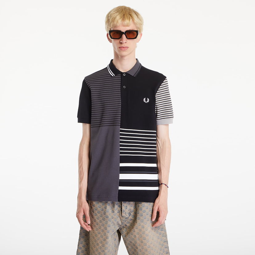Polotröja Fred Perry Beams Striped Panel Fp Polo T-Shirt Black Svart | SM7188 102