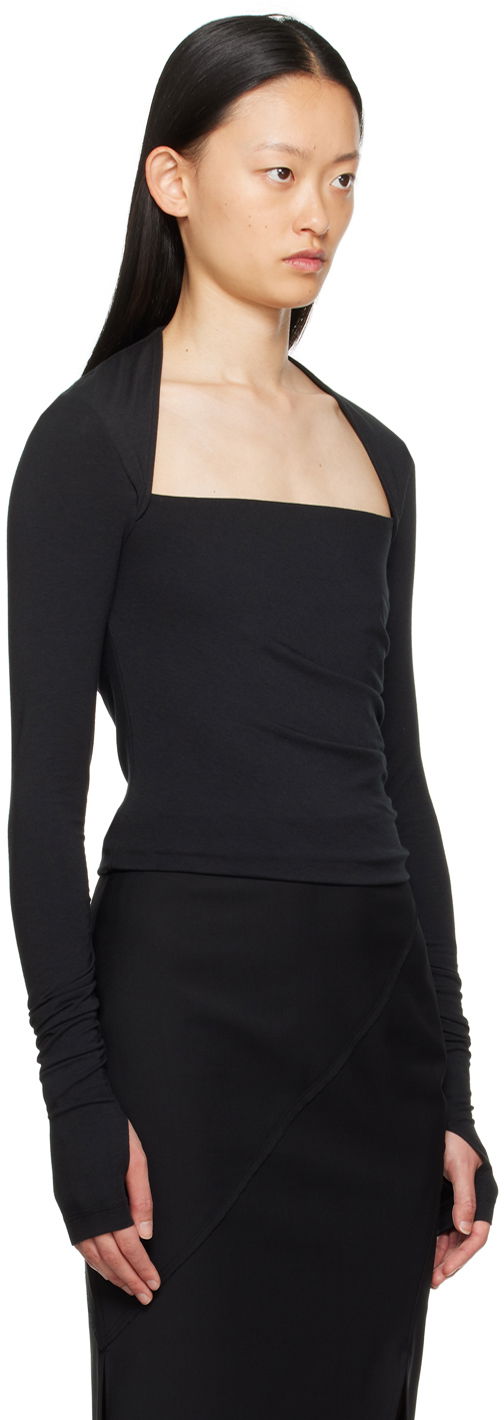 T-shirt Helmut Lang Helmut Lang Shrug Long Sleeve T-Shirt Svart | N06HW518, 1