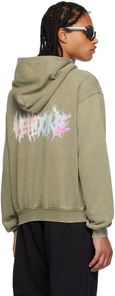 Sweatshirt We11done Printed Hoodie Grön | WD-TH3-23-806-U-KK, 2