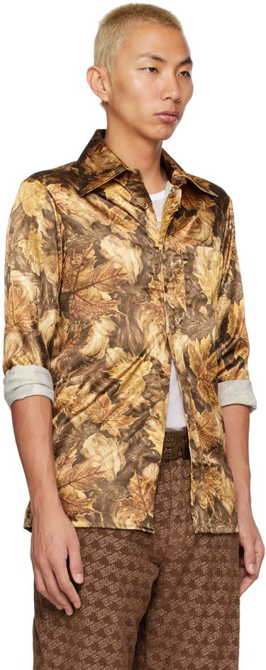 Skjorta ERL ERL Printed Satin Shirt Brun | ERL05B004, 1