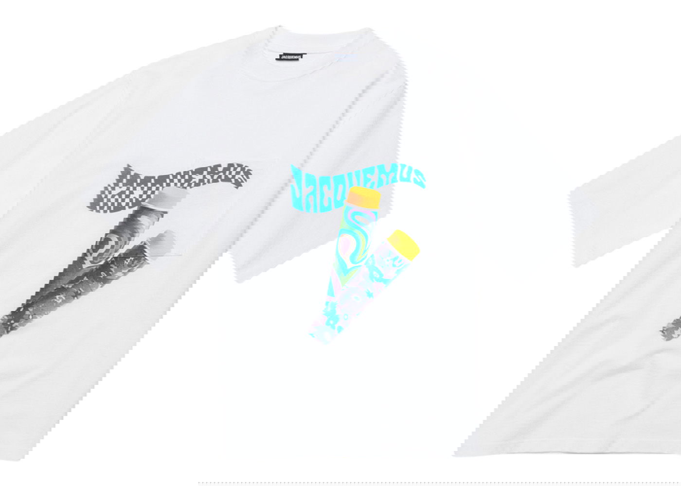 T-shirt Jacquemus Le Paisley Sorbet Logo Boxy Vit | 226JS049-2099-1CK, 0