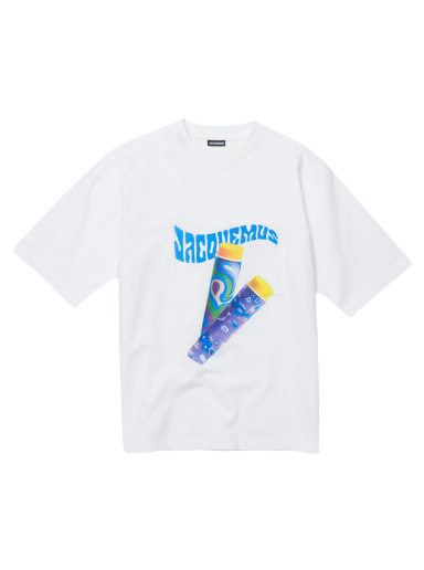 T-shirt Jacquemus Le Paisley Sorbet Logo Boxy Vit | 226JS049-2099-1CK