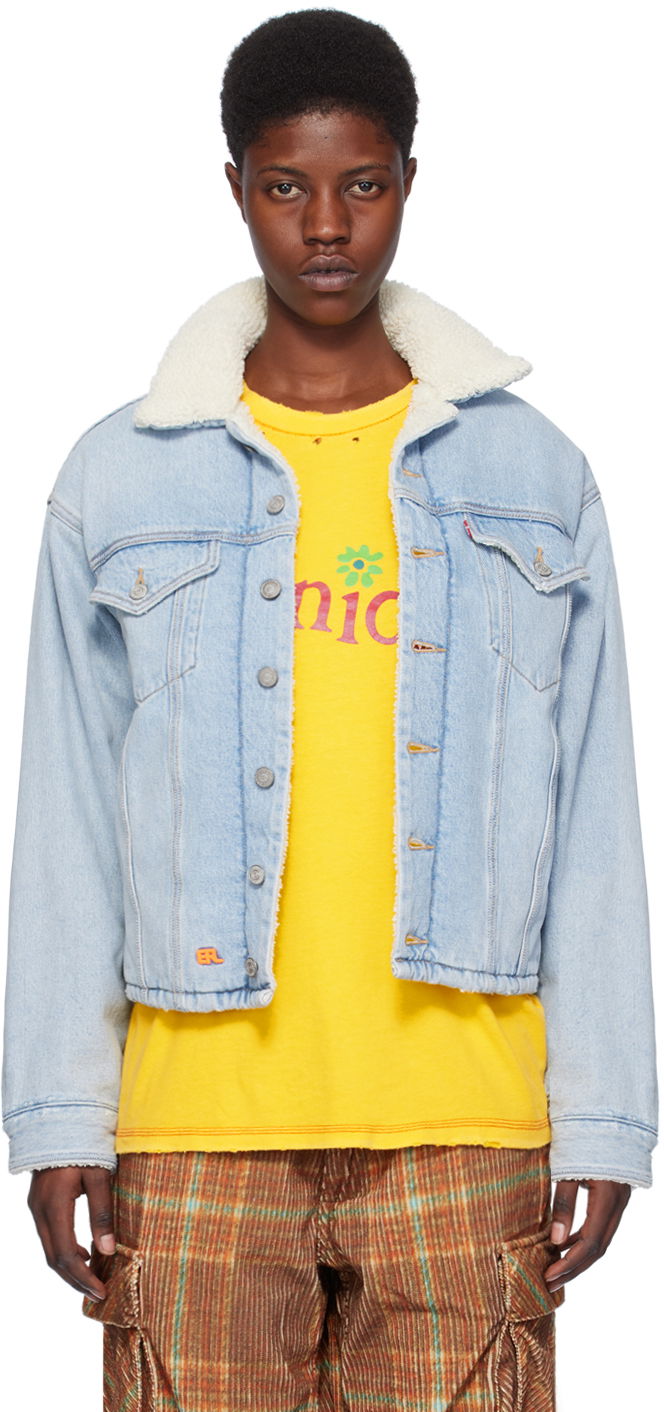Jacka ERL ERL Denim Trucker Jacket Blå | ERL07J201
