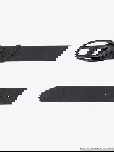 Bälten Diesel Men's Diesel Leather Belt with D Logo Buckle Svart | X08516P4231T8013, 1