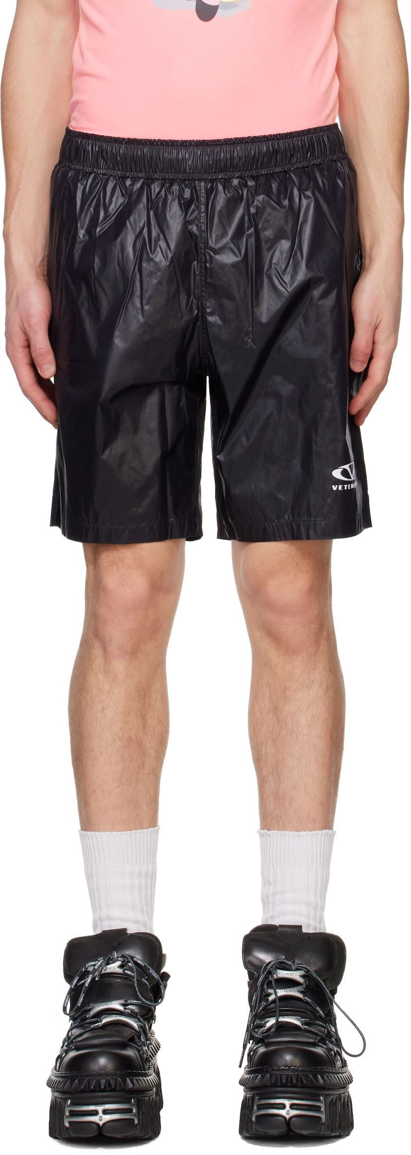 Shorts VETEMENTS Vetements Oval Logo Swim Shorts Svart | MA66SW100B