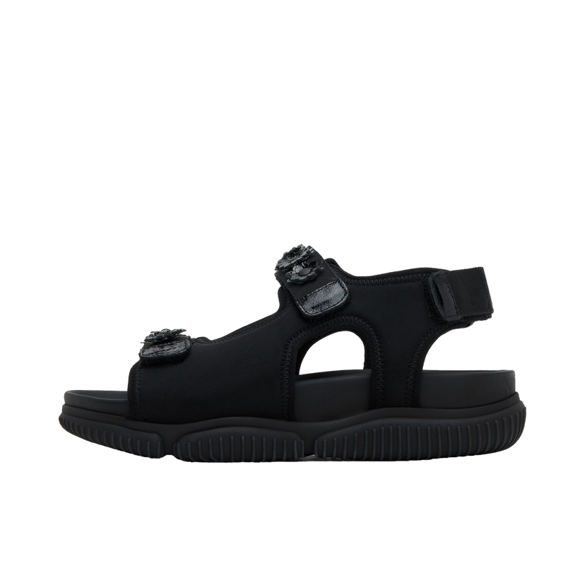 Sneakers och skor Cecilie Bahnsen Valeria Flower Embellished Platform Sandals Svart | 4.24FTW30013 VALERIA