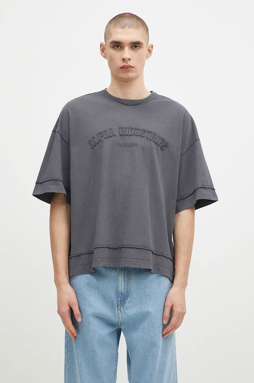 T-shirts och linne Alpha Industries Open Edge T-Shirt Grå | 148505