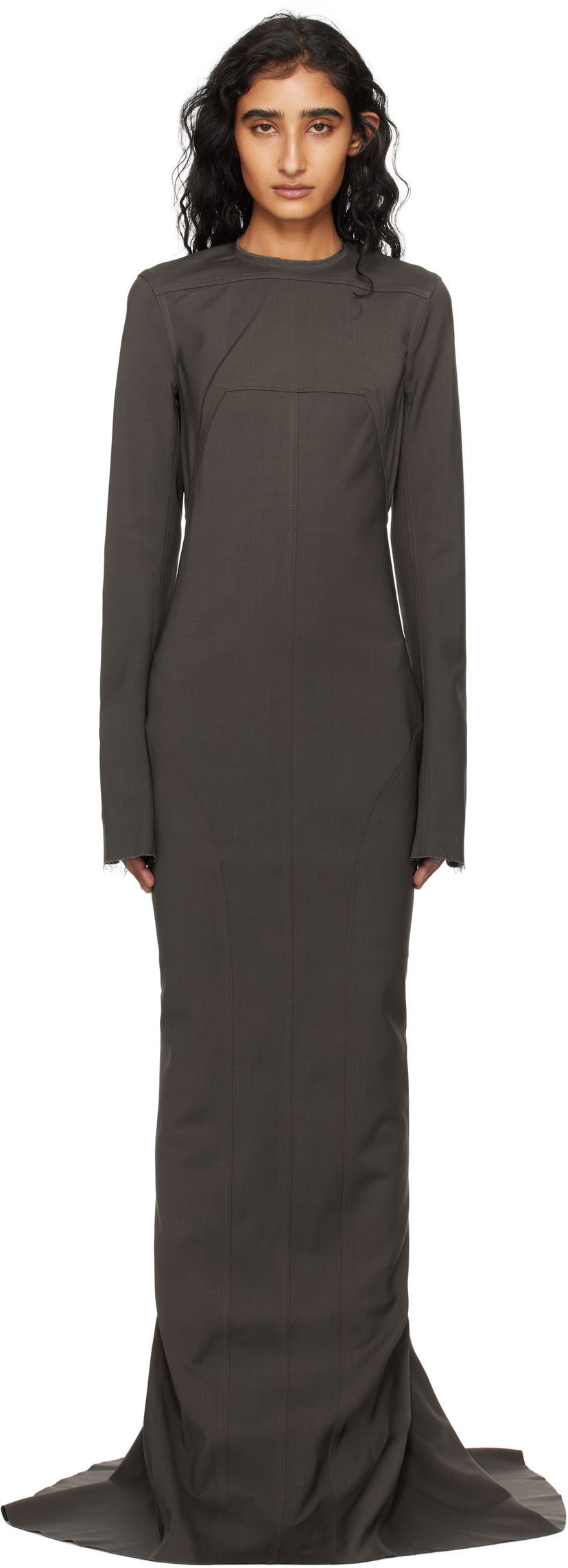 Klä Rick Owens Rick Owens Wool Maxi Dress Grå | RP02E4510 WST