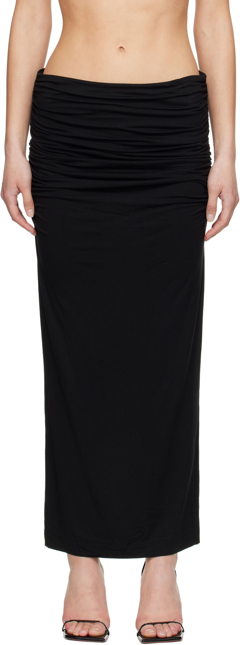 Kjol Entire Studios Entire Studios Surge Maxi Skirt Svart | ESW-S25-7011-SO