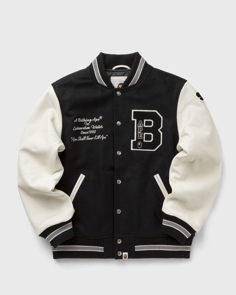Bomberjacka BAPE Embroidery Varsity Jacket Svart | 001HJK801001MBLK