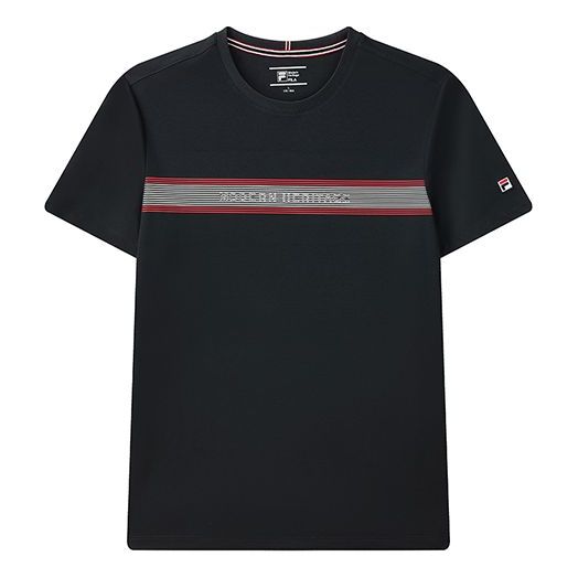 T-shirt FILA FILA Round Neck Short Sleeve T-Shirt Svart | F11M121102F-NV