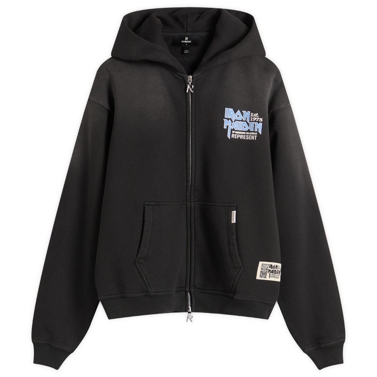 Sweatshirt Represent Clo Iron Maiden Anniversary Zip-Up Hoody Svart | MLM100578-04, 1