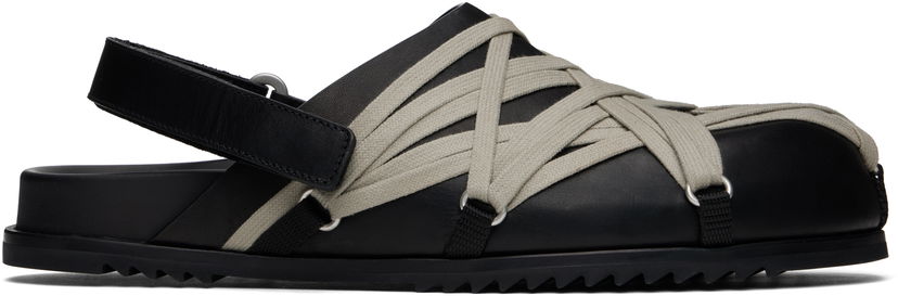 Kläder Rick Owens Rick Owens Hollywood Megalaced Mules Svart | RU01E5813 LOOW1