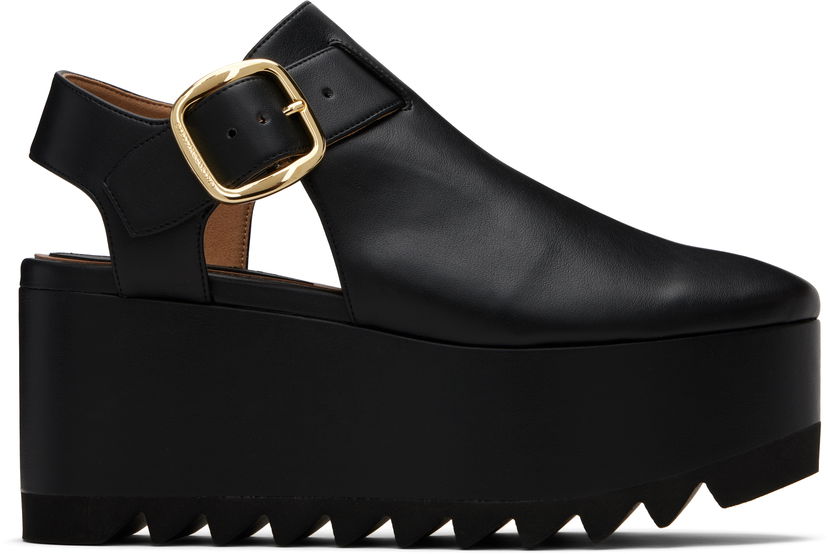 Sneakers och skor Stella McCartney Stella McCartney Elyse Closed-Toe T-Bar Platform Sandals Svart | 810555APADE0