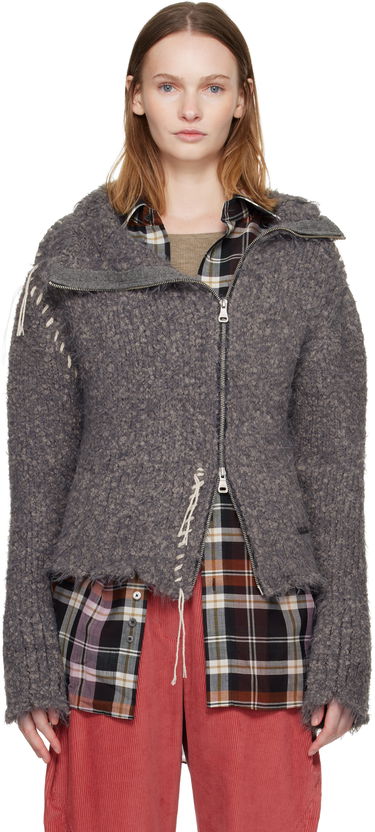 Jacka Andersson Bell Harlow Damaged Knit Jacket Grå | atb1388w, 0