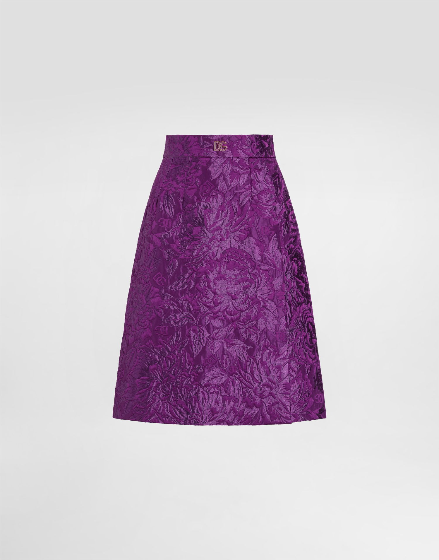 Kjol Dolce & Gabbana Dolce & Gabbana Peony Brocade A-Line Skirt Purpur | F4C2ETHJMQOF0571, 0