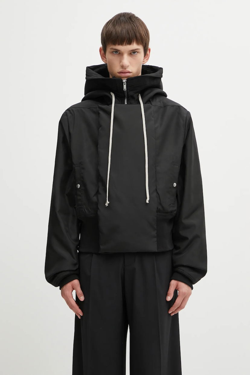 Parkas Rick Owens Rick Owens DRKSHDW Cropped Alice Parka Svart | DU02E7781.NCV