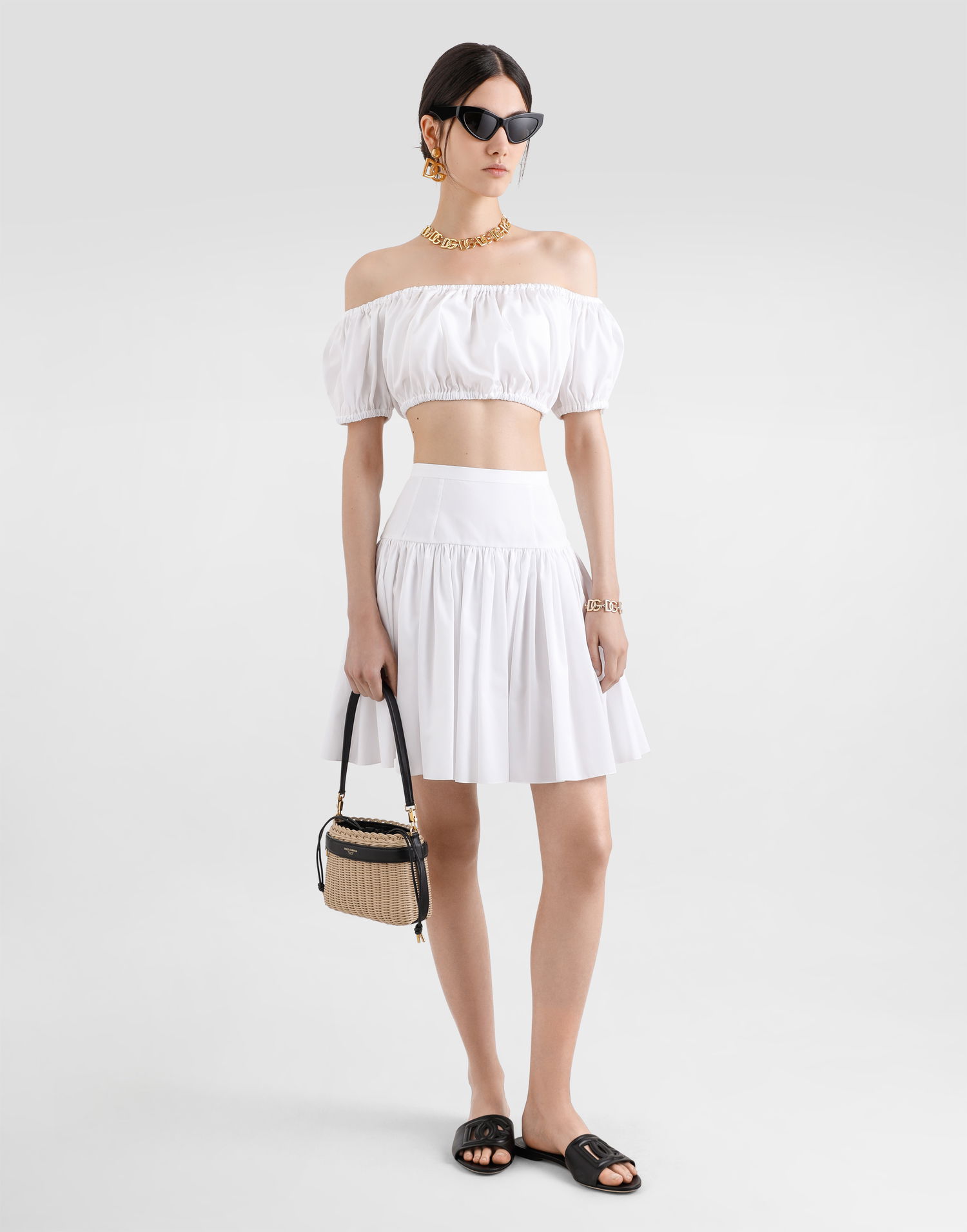 Handväska Dolce & Gabbana Dolce & Gabbana Carla Wicker Bucket Bag Beige | BB7740A6M1089651, 1