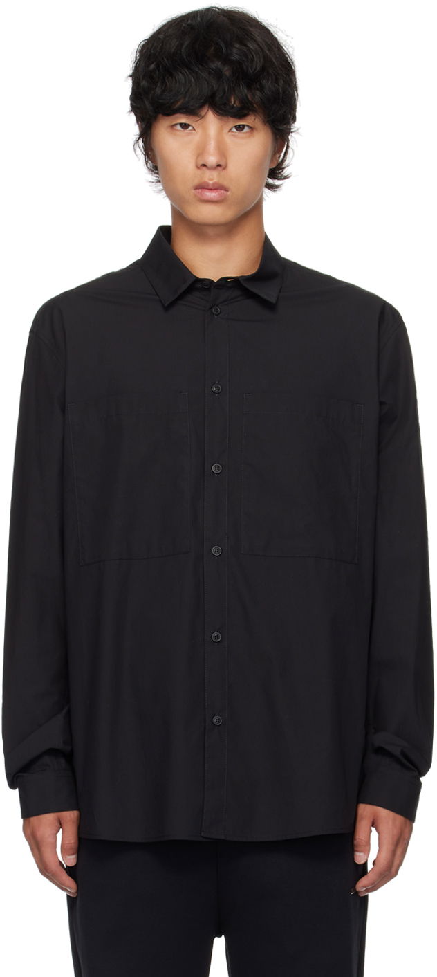 Skjorta Moncler Black Patch Pocket Shirt Svart | J20912F00001549CG