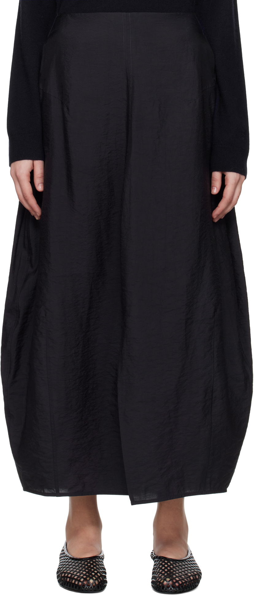 Kjol TOTEME TOTEME Parachute Maxi Skirt Svart | 252-WRB0275-FB0368