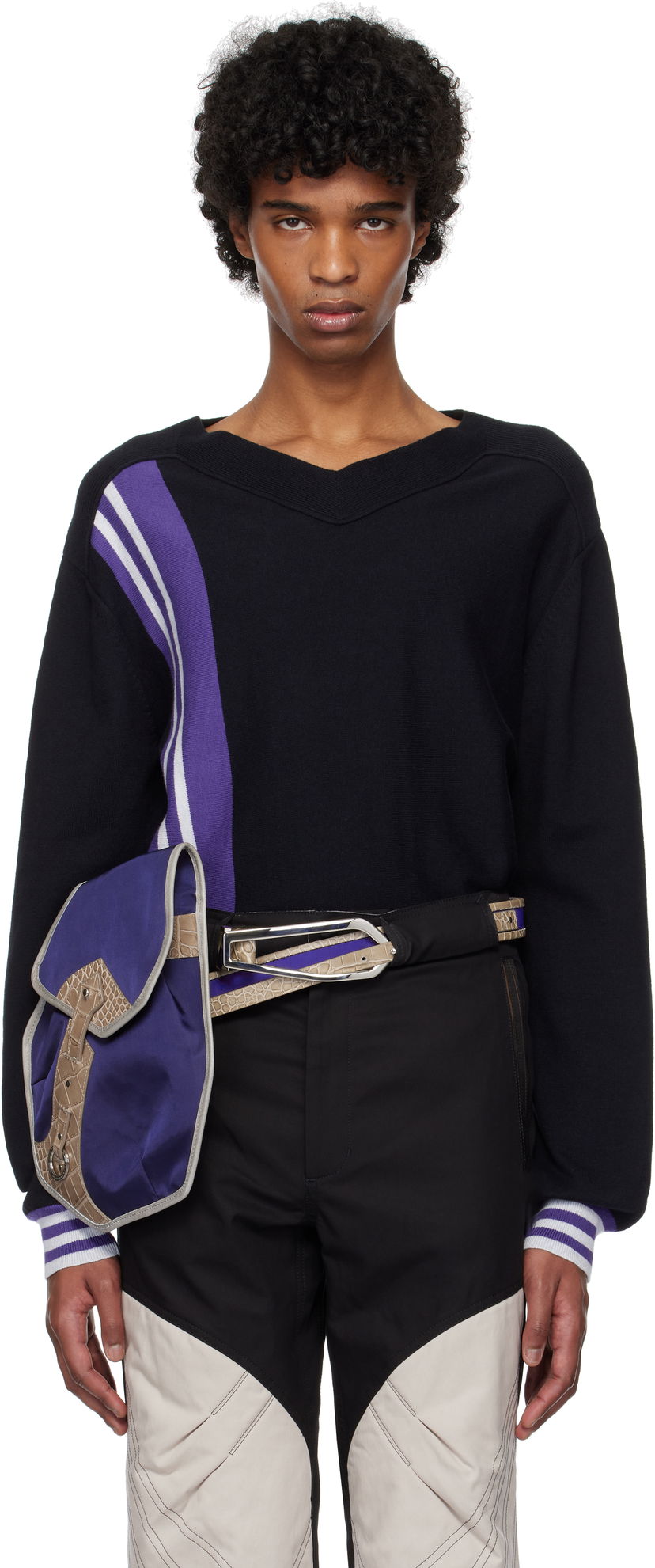 Sweater KIKO KOSTADINOV Kiko Kostadinov Ostro V-Neck Sweater Svart | KKSS25KN02-109
