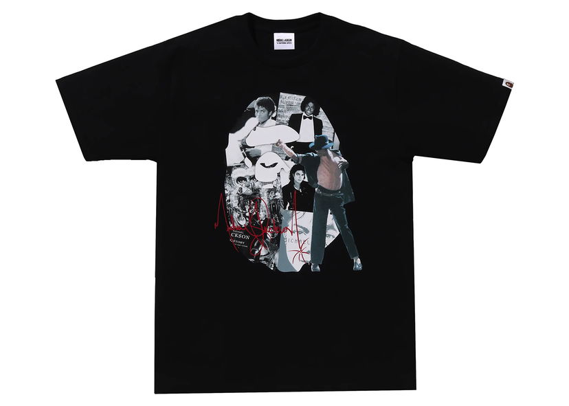 T-shirt BAPE BAPE x Michael Jackson Album Jacket Ape Head Tee Black Svart | 1J73-110-903