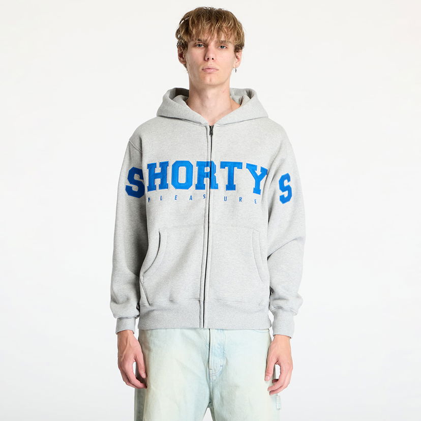 Sweatshirt Pleasures Wave Zip Hoodie Heather Grey Grå | P24F017 GREY