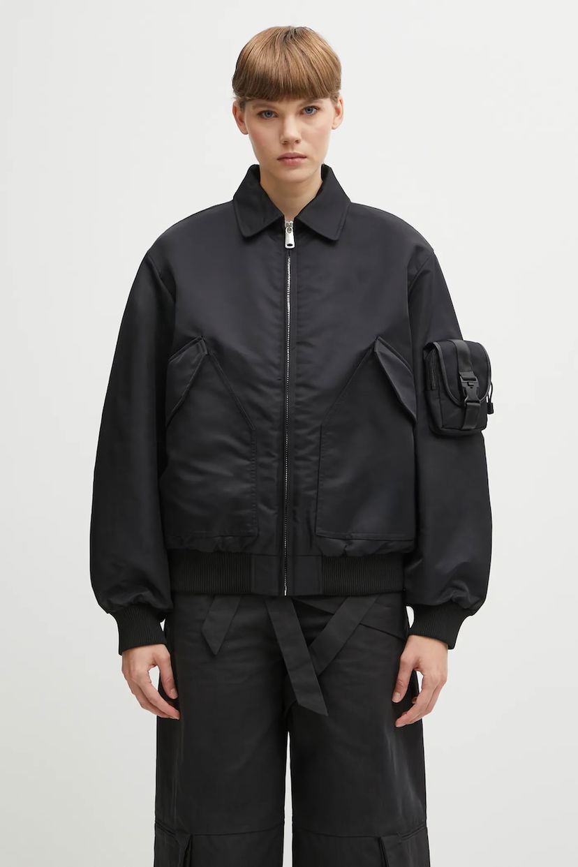 Bomberjacka Coperni Coperni Collared Utility Pocket Bomber Jacket Svart | COPBL32F3003