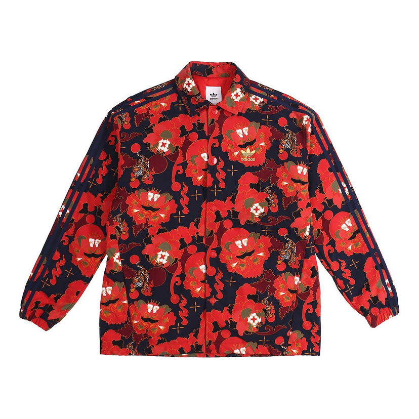 Bomberjacka adidas Originals Floral Print Coach Jacket Röd | GC8697