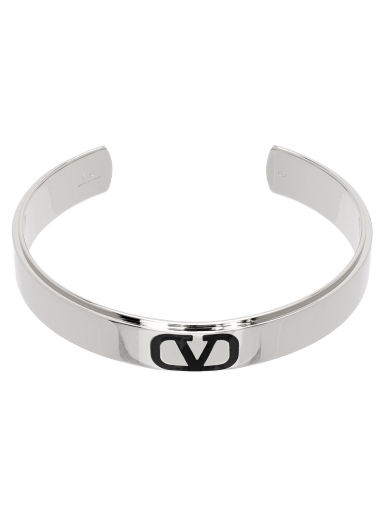 Armband Valentino Garavani VLogo Signature Cuff Bracelet "Silver & Black" Metallisk | 4Y2J0R31GMU