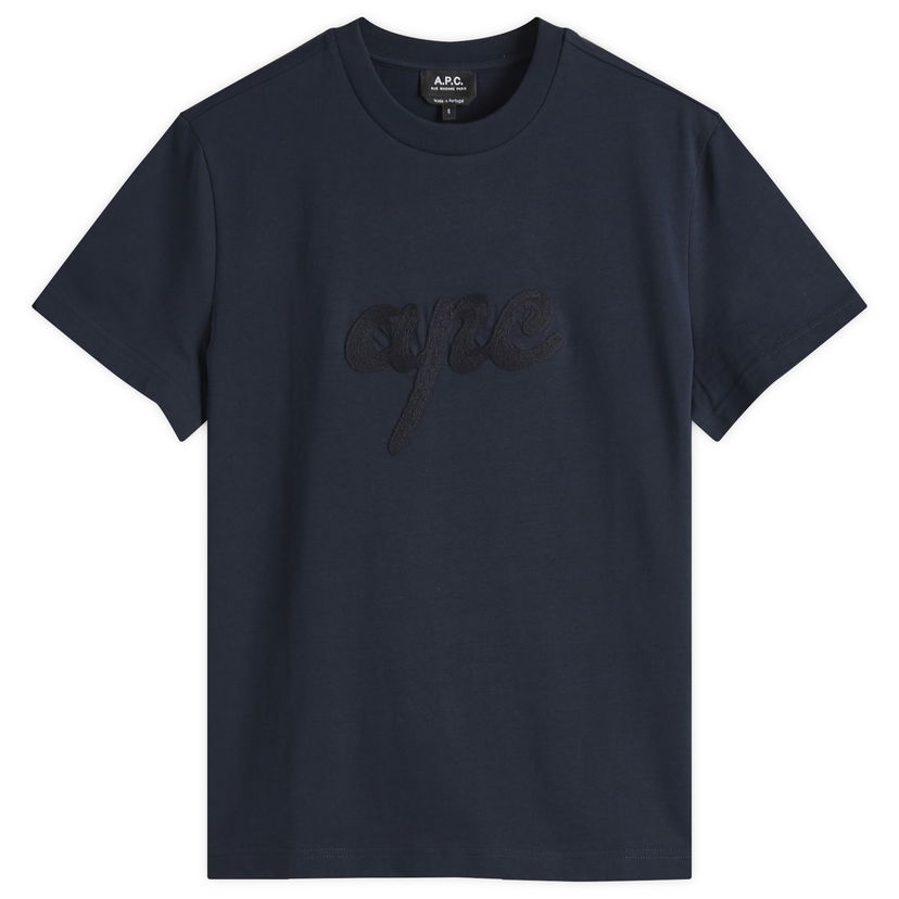 T-shirt A.P.C. Women's Lenny Logo T-Shirt, Size Large Mörkblå | COHGS-M26504-IAK