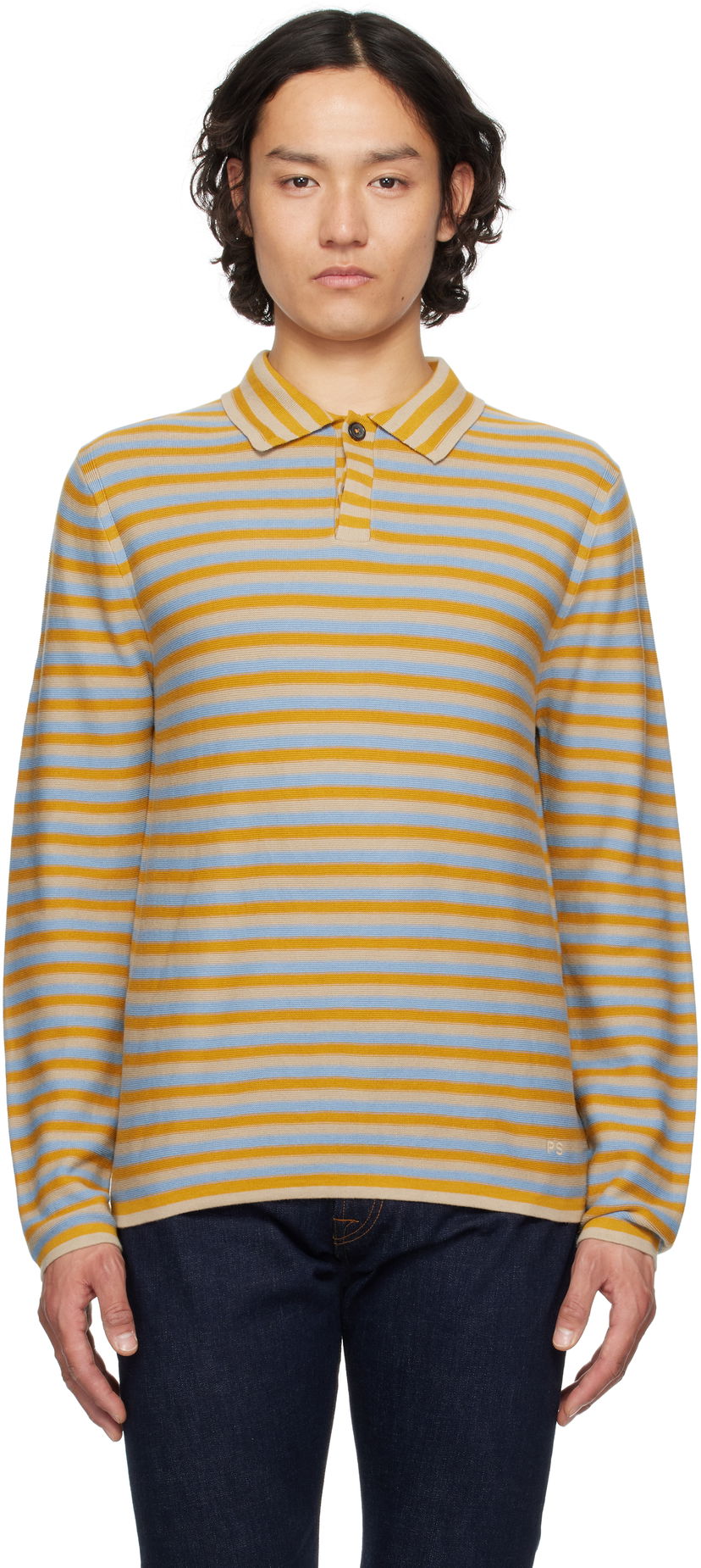 Polotröja Paul Smith PS Paul Smith Striped Knitted Polo Flerfärgad | M2R-299Z-P22295-40