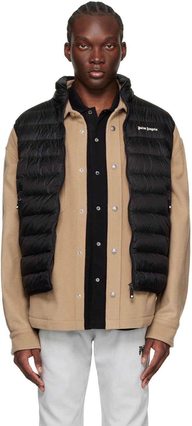 Väst Palm Angels Classic Logo Down Vest Svart | PMEX009S24FAB0011003