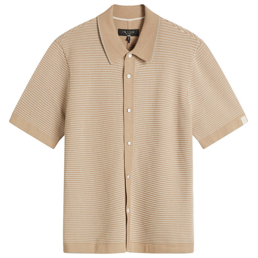 Skjorta rag & bone Rag & Bone Harvey Jacquard Stripe Shirt Beige | MBS25S025BC25-BEI