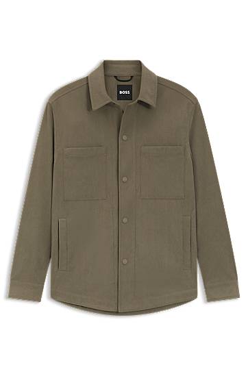 Jacka BOSS Relaxed-fit jacket in performance corduroy Grön | 50549389