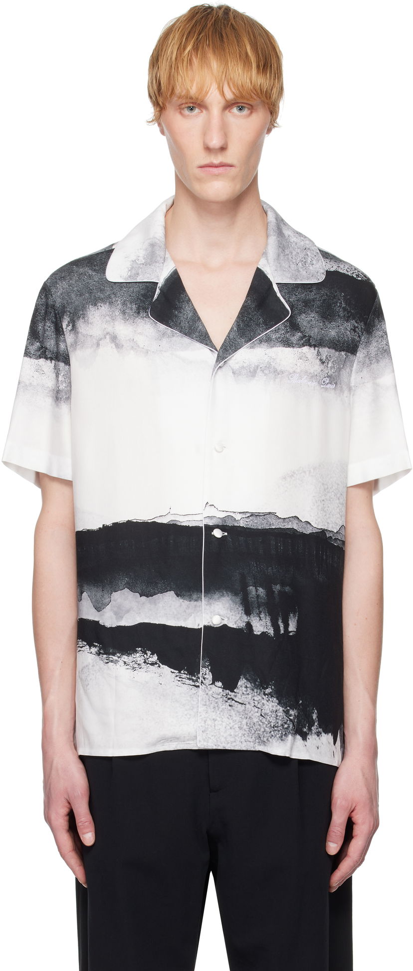 Skjorta Balmain Balmain Pyjama Moon Print Shirt Vit | EH0HN087VI27