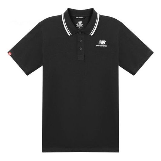 Polotröja New Balance Classic Short Sleeve Polo Shirt Svart | AMT01983-BK