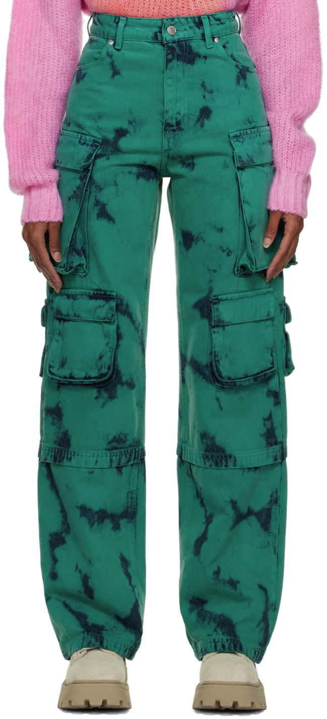 Jeans MSGM MSGM Exclusive Tie-Dye Cargo Jeans Grön | 3341MDP53T 227780