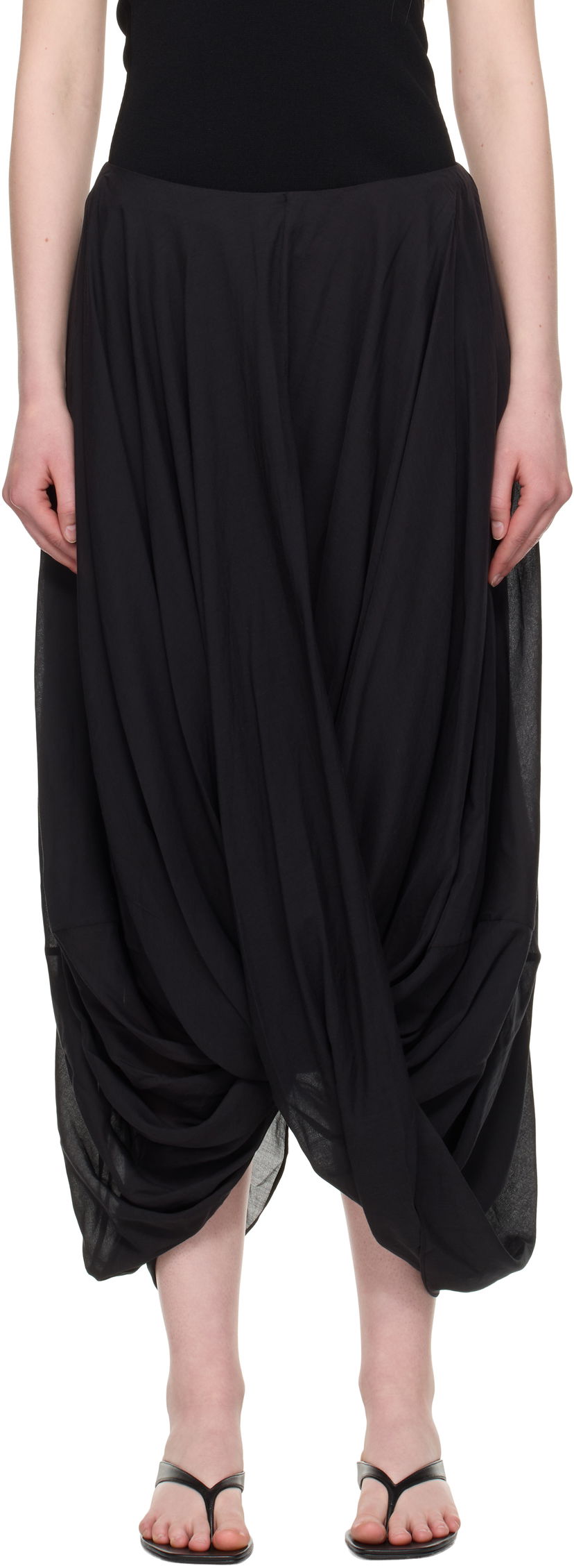 Kjol TOTEME TOTEME Cocoon Maxi Skirt Svart | 253-WRB0306-FB0430