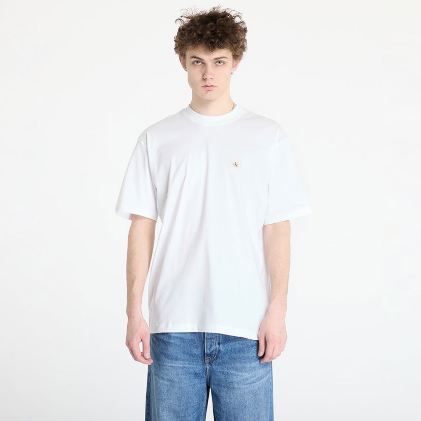 T-shirt CALVIN KLEIN Calvin Klein Jeans Men's Relaxed Fit Woven Label Tee Vit | J30J326857 YAF