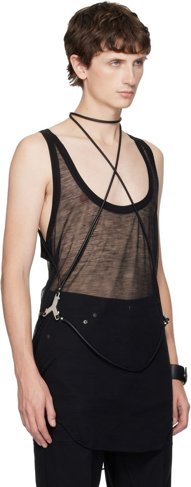 Linne Rick Owens Concordians Sheer Cord Harness Tank Top Svart | RR02E1453 LBL, 1