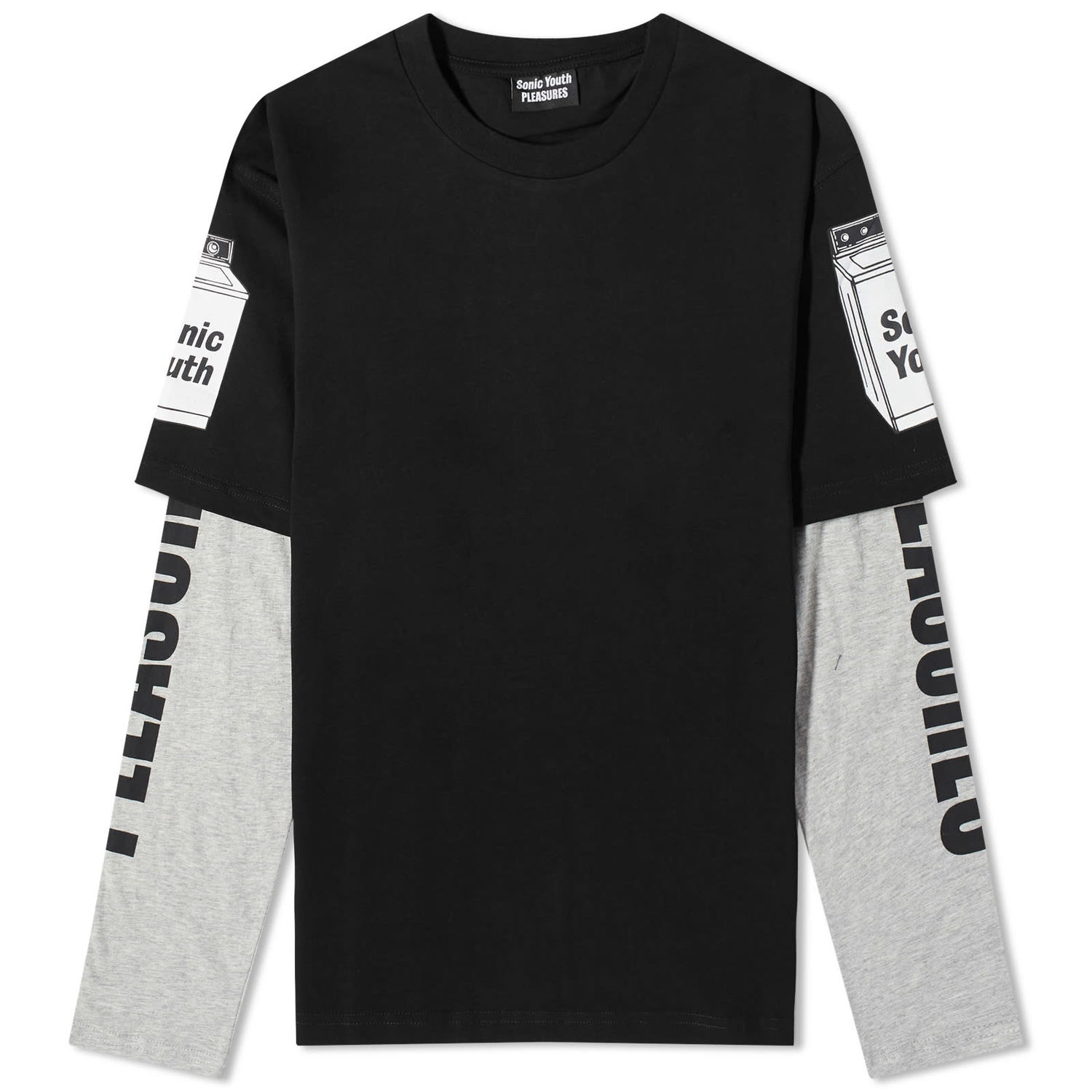 T-shirt Pleasures Becuz Layered Top Svart | P23SY008-BLK, 0