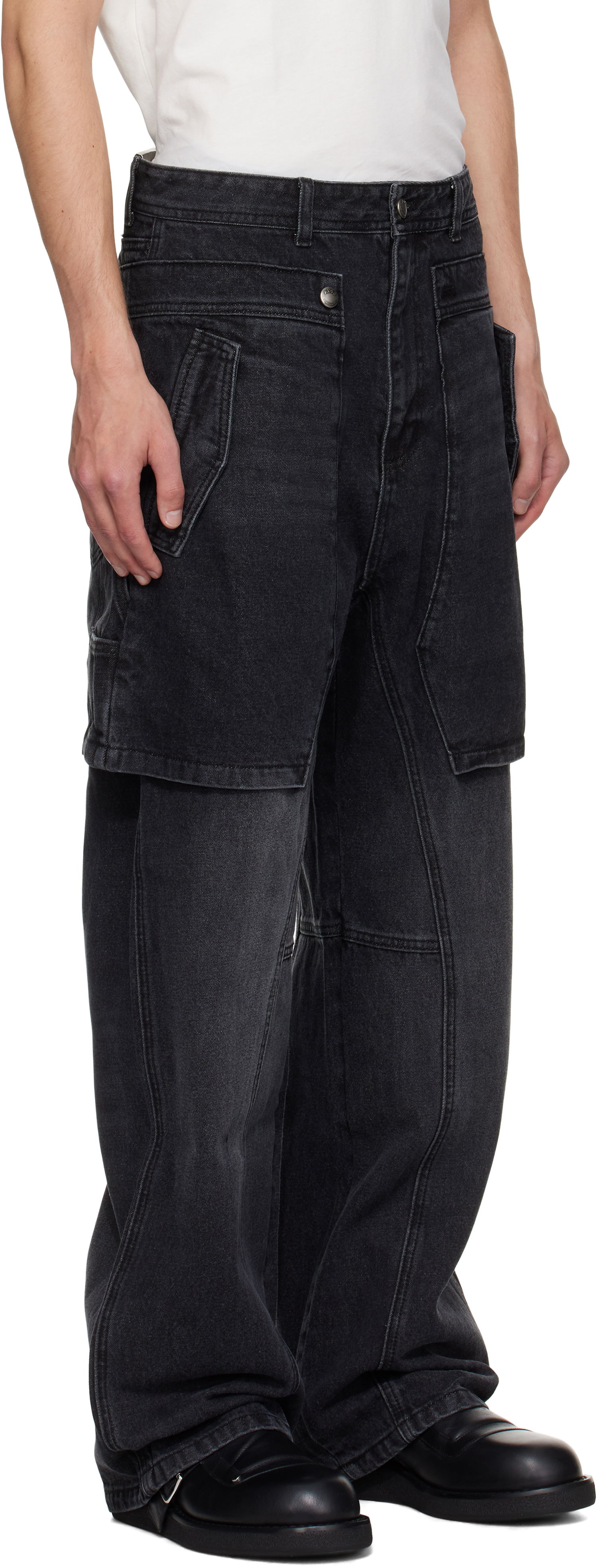 Jeans Andersson Bell Raptor Layered Wide-Leg Jeans Svart | apa838u, 1