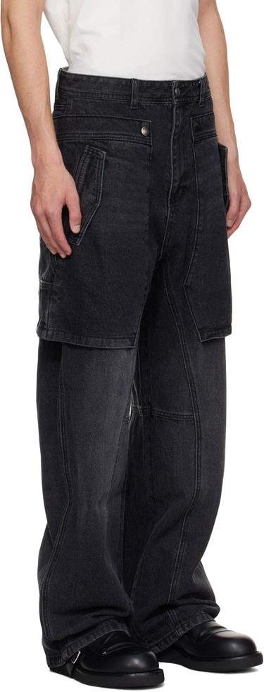 Jeans Andersson Bell Raptor Layered Wide-Leg Jeans Svart | apa838u, 1