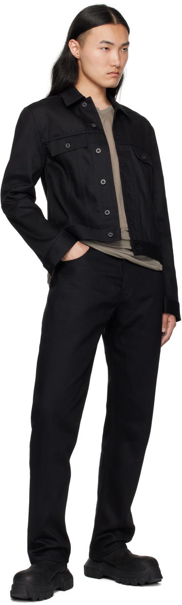 Jacka Rick Owens Rick Owens DRKSHDW Hollywood Trucker Denim Jacket Svart | DL01E6788 BLKJP, 3