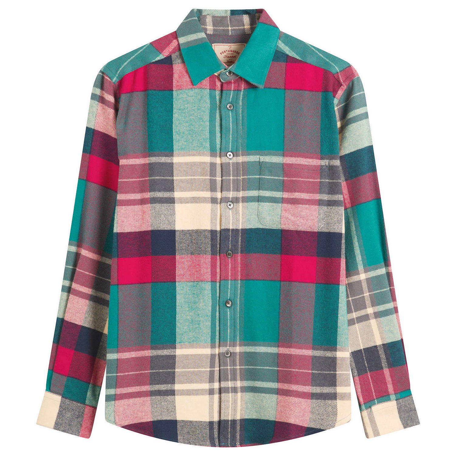 Skjorta Portuguese Flannel Tintor Flannel Check Shirt Flerfärgad | AW25074-GRN, 1